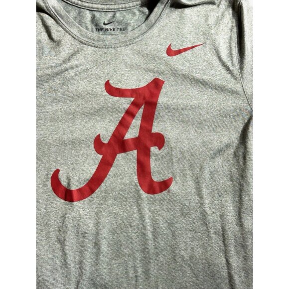 The Nike Tee DRI-FIT Athletic Cut Small Grey Red Logo A - Picture 9 of 10